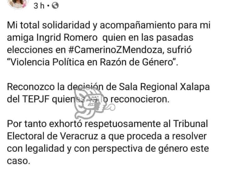 Josefina Vázquez Mota se solidariza con Ingrid Romero, excandidata del PRD en Mendoza