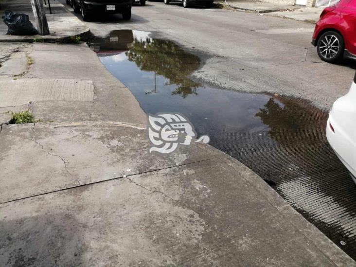 Fuga de aguas negras afecta a puestos de comida