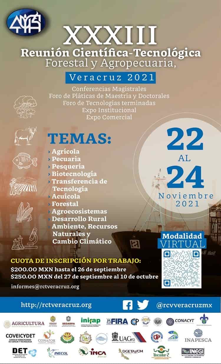 Anuncian 33º Reunión Científica-Tecnológica, Forestal y Agropecuaria Veracruz 2021