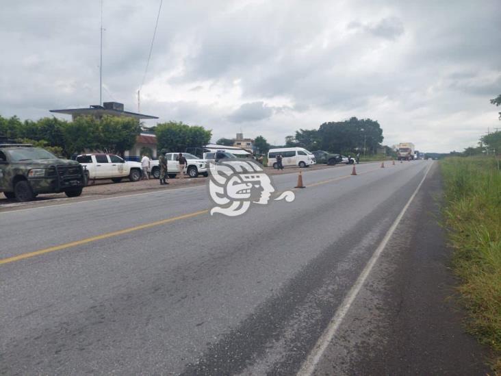 Despliegan operativo ante paso de caravana en el sur de Veracruz 