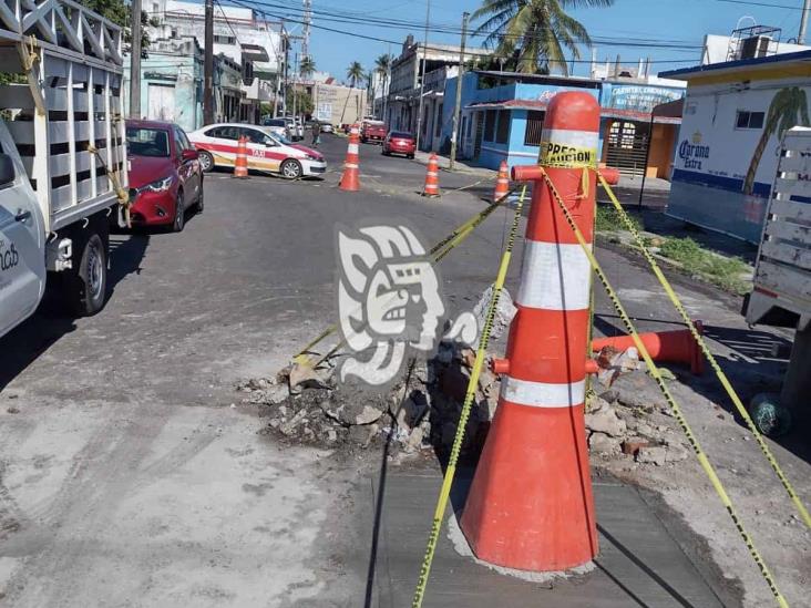 Cierran calle Alcocer por trabajos de pavimentación