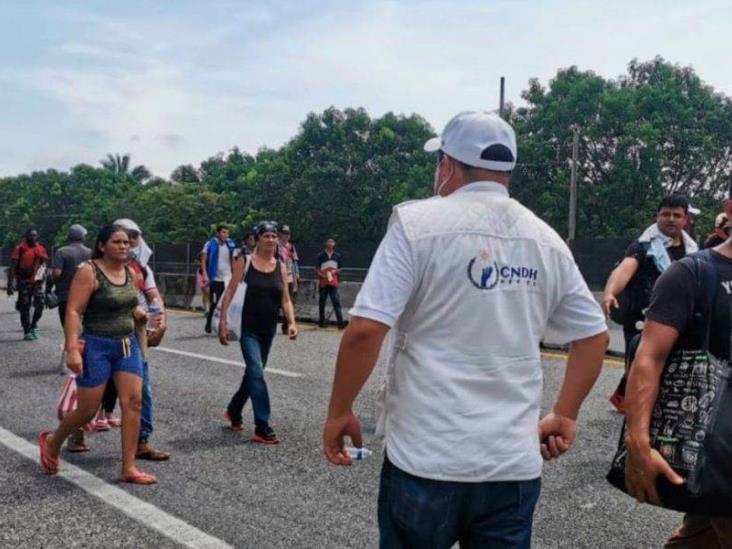 CNDH exhorta a Migración y Guardia Nacional respetar la caravana migrante