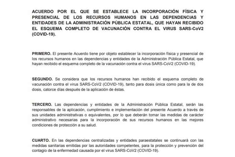 Gobierno del Estado no obliga a burócratas de Veracruz a vacunarse