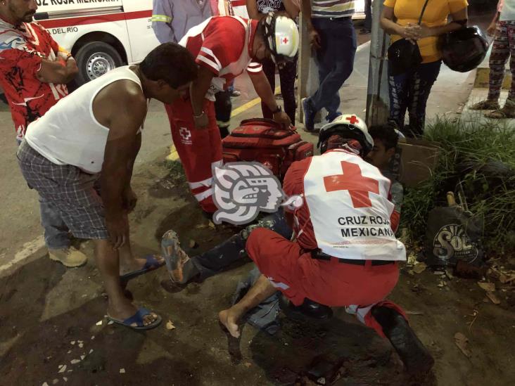 Choque deja a motociclista lesionado en Veracruz