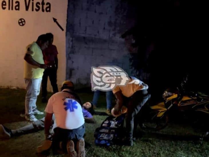 Derrapa motociclista en Puente Nacional