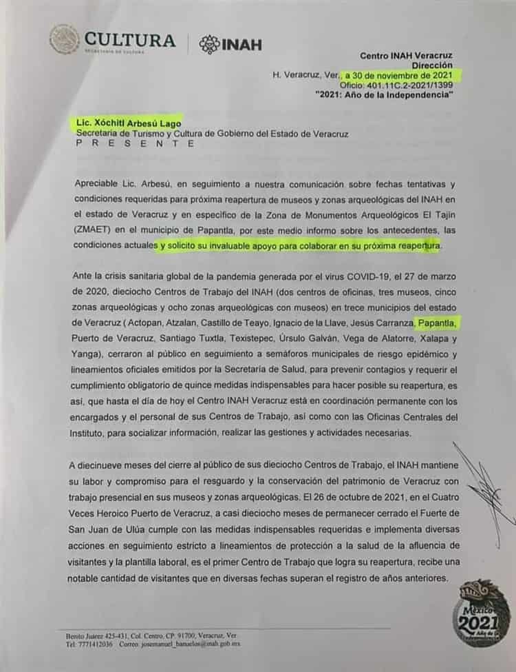 Culpa INAH a CFE de retrasar apertura de El Tajín