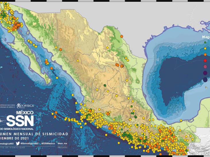 En el sur, dónde más tembló durante noviembre en Veracruz : SSN