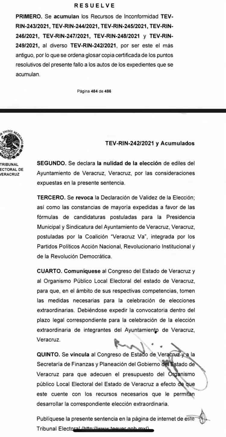 Anula el Tribunal Electoral la elección de Veracruz
