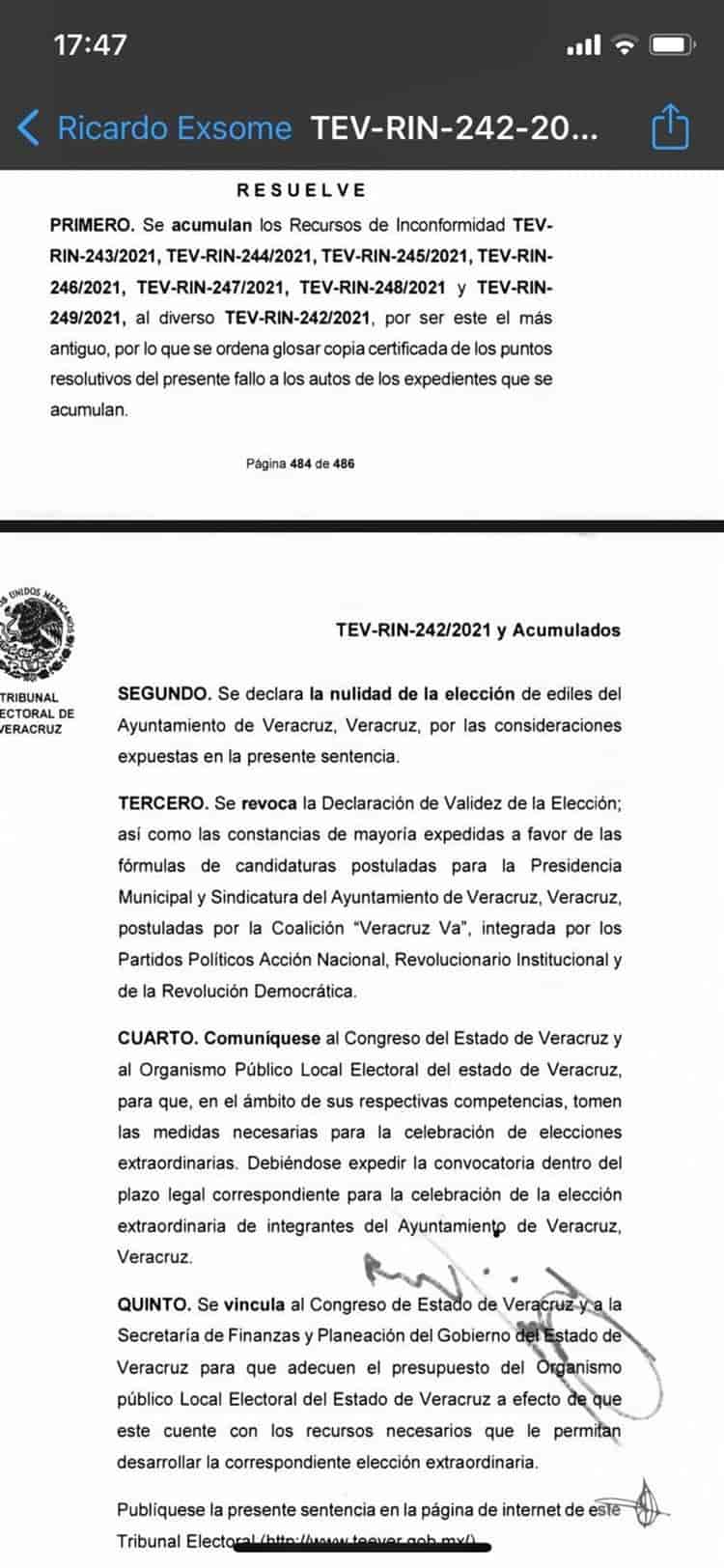 Anula el Tribunal Electoral la elección de Veracruz