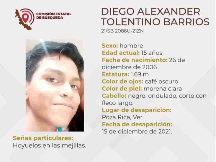 Desaparece Diego Alexander en Poza Rica; familiares piden ayuda para localizarlo