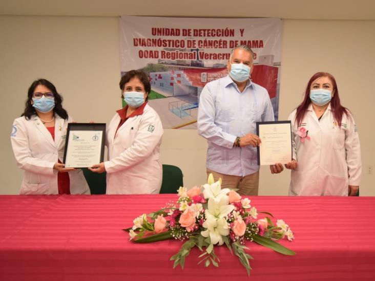 Recibe IMSS Veracruz Norte el ‘Reconocimiento INCan’ por estudios de cáncer de mama