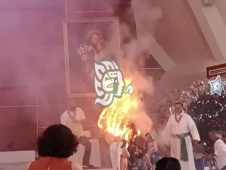 Se incendia corona durante misa en la catedral de Coatzacoalcos