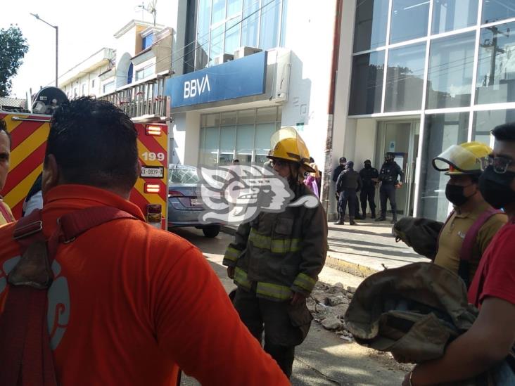 Conato de incendio en banco del Centro de Coatzacoalcos