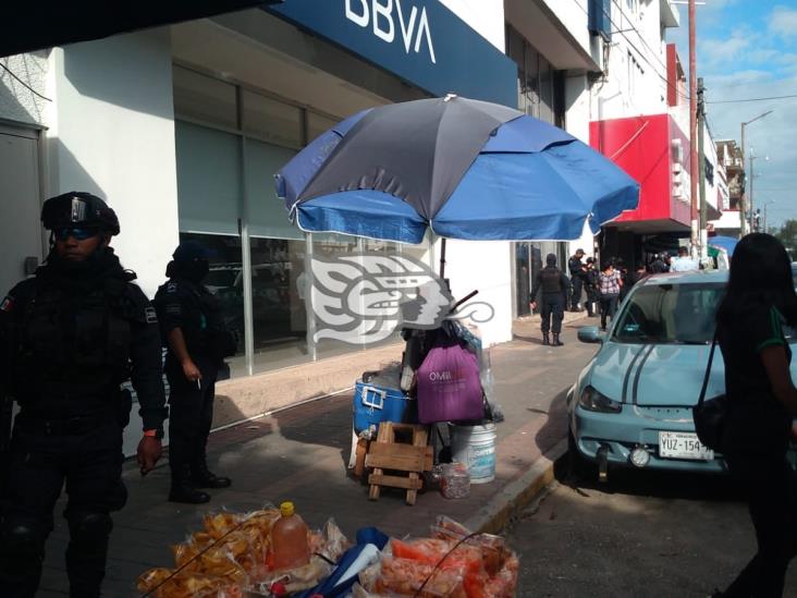 Conato de incendio en banco del Centro de Coatzacoalcos