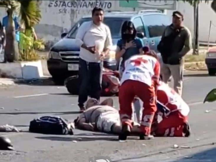 Chocan dos motos en Tejería; 4 heridos