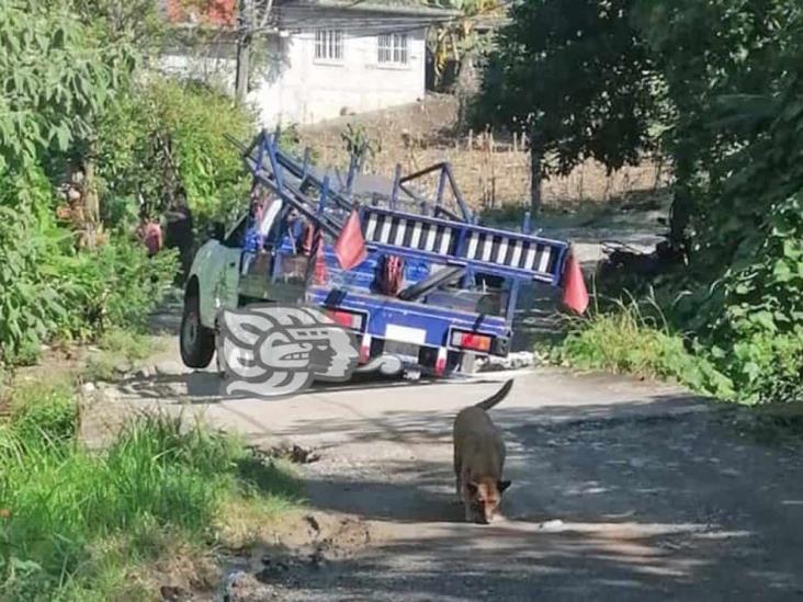 Puente en Misantla, a punto de colapsar; reparación quedó a medias