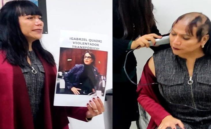 Diputada de MORENA se rapa en protesta de dichos transfóbicos de Gabriel Quadri