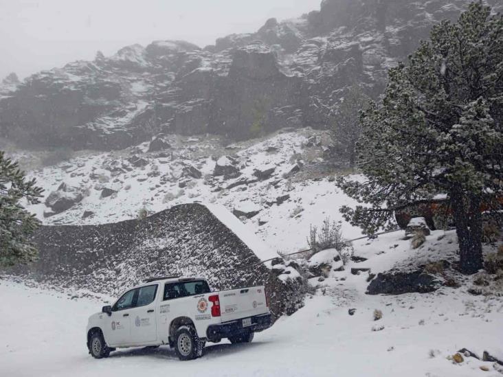 Tras nevada en Cofre de Perote, PC restringe acceso