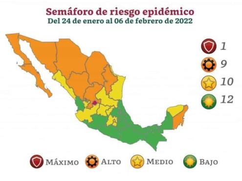 Veracruz permanece en verde en semáforo covid; en rojo, Aguascalientes