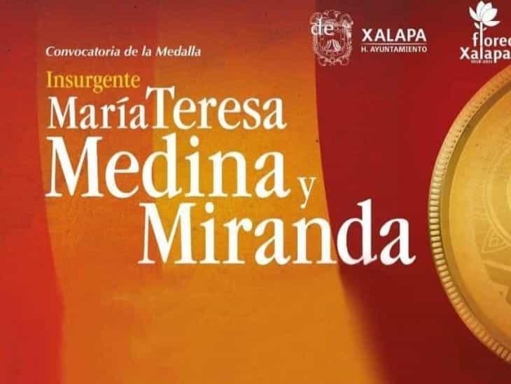 Convocan a xalapeñas a la medalla Insurgente María Teresa de Medina