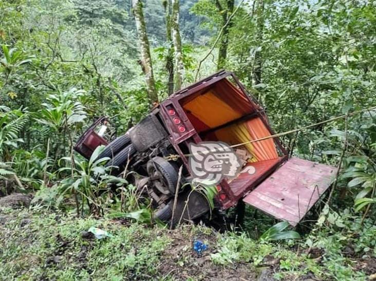 Camión casi cae a barranco en comunidad de Omealca