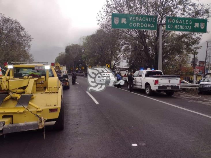 Vuelca tráiler en Nogales; impiden a rapiñeros robar la carga