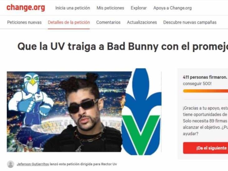 Con petición en Change.org, solicitan a UV que organice concierto con Bad Bunny