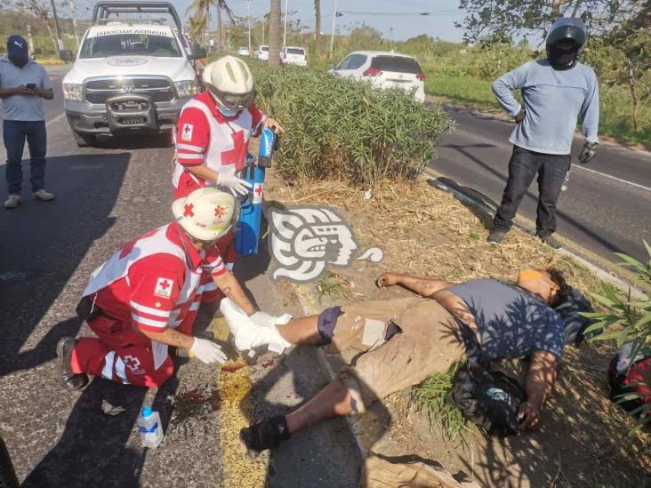 Choque deja a un motociclista lesionado en Veracruz