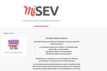 Calendario escalonado para preinscripción, plataforma se saturó, expone SEV