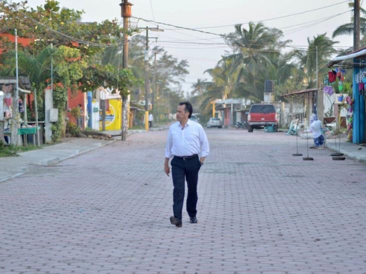 Cuitláhuac García acelera obras en zona turística de Tecolutla