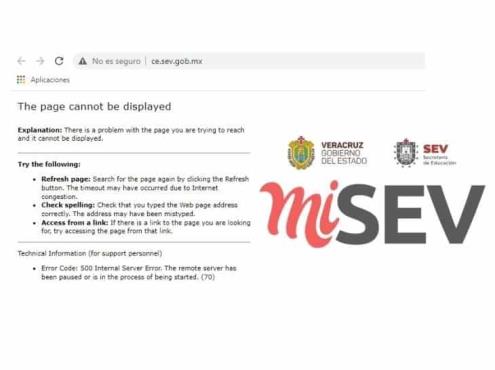 Sitio web de preinscripciones de la SEV vuelve a fallar