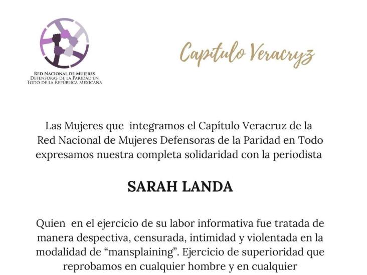 Red Nacional de Mujeres reprueba mansplaining ejercido por CGJ contra reportera