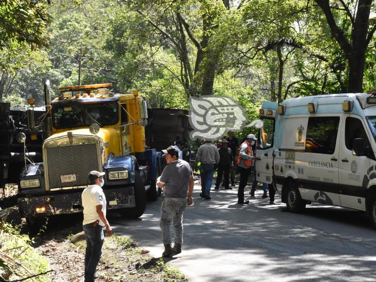 Vuelca camión recolector de basura en Ixtaczoquitlán
