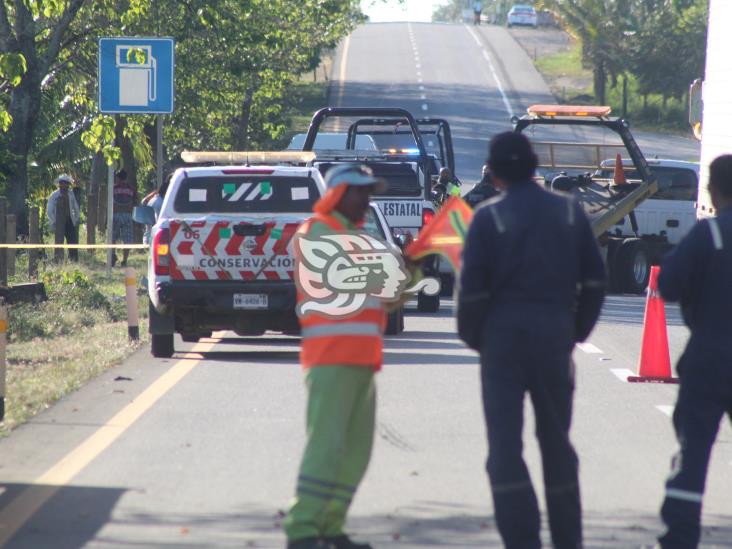 Elemento de la GN fallece tras choque contra tráiler en Las Choapas