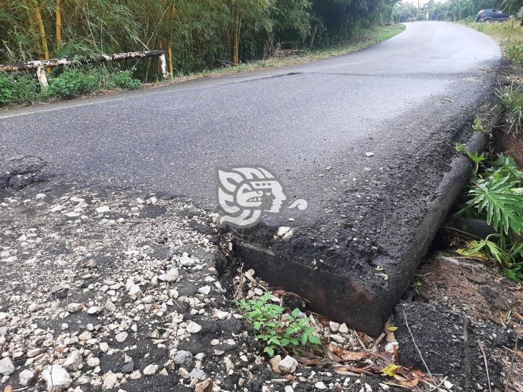 Predominan deslaves y grietas en la carretera Agua Dulce-Tonalá