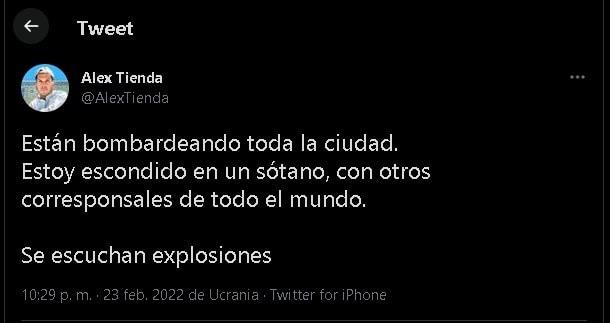 Misión: salir de Ucrania; Alex Tienda reporta primeros bombardeos de Rusia