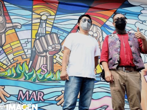 Pintores veracruzanos crean mural con temática de lenguaje de señas