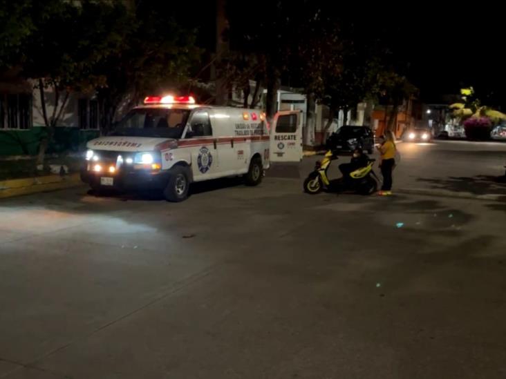 Derrapa joven motociclista en centro de Cardel