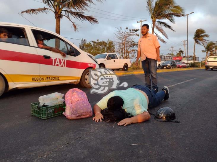 Se derrapa motociclista en la carretera federal, Veracruz- Xalapa