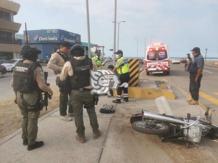 Se derrapa motociclista en boulevard Adolfo Ruiz Cortines