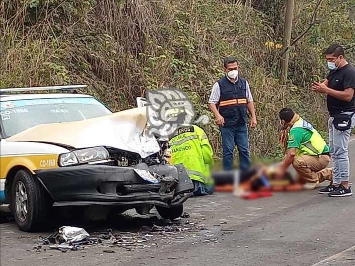 Fuerte choque en Cuitláhuac deja una persona lesionada