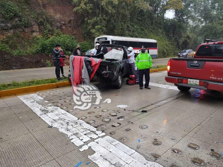 Tres lesionados tras aparatoso accidente en bulevar Xalapa-Coatepec