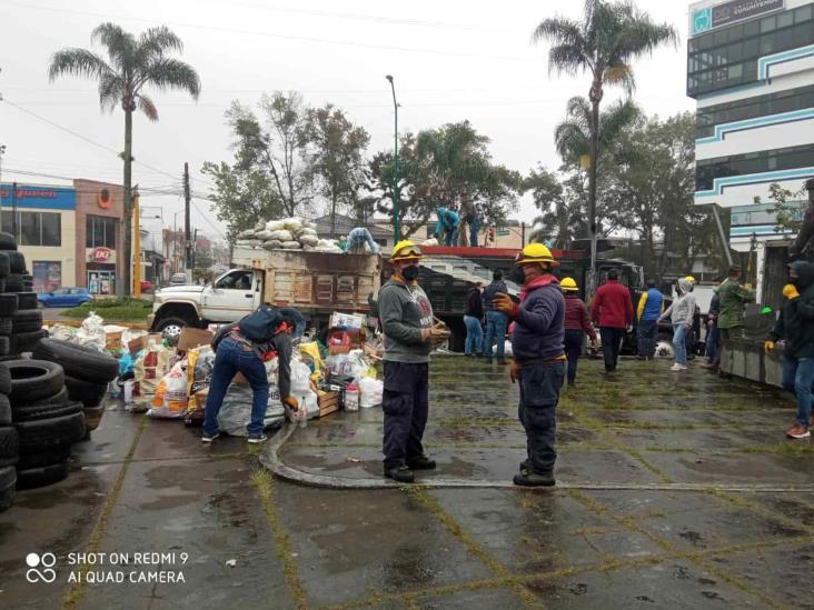 ‘Reciclón’ supera meta de acopio en Xalapa; residuos electrónicos llenan tráiler