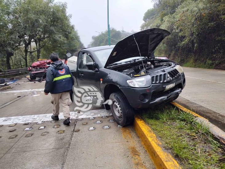 Tres lesionados tras aparatoso accidente en bulevar Xalapa-Coatepec