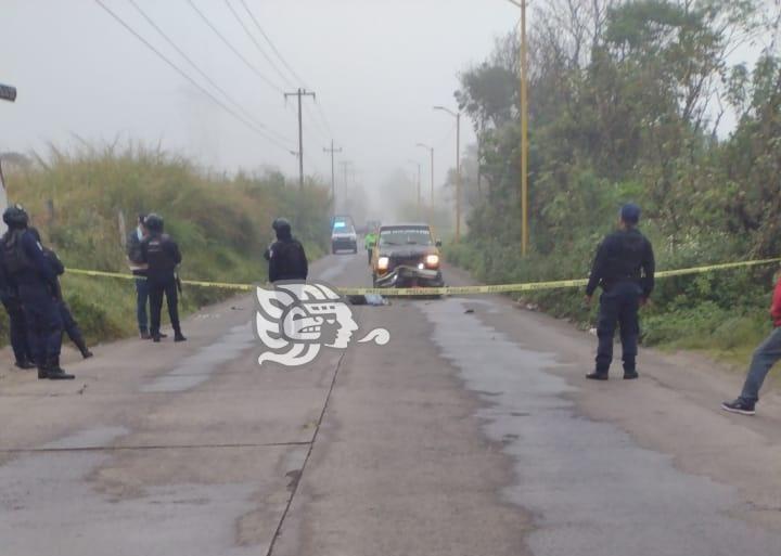 Muere motociclista tras chocar contra camioneta en la carretera Orizaba-La Perla