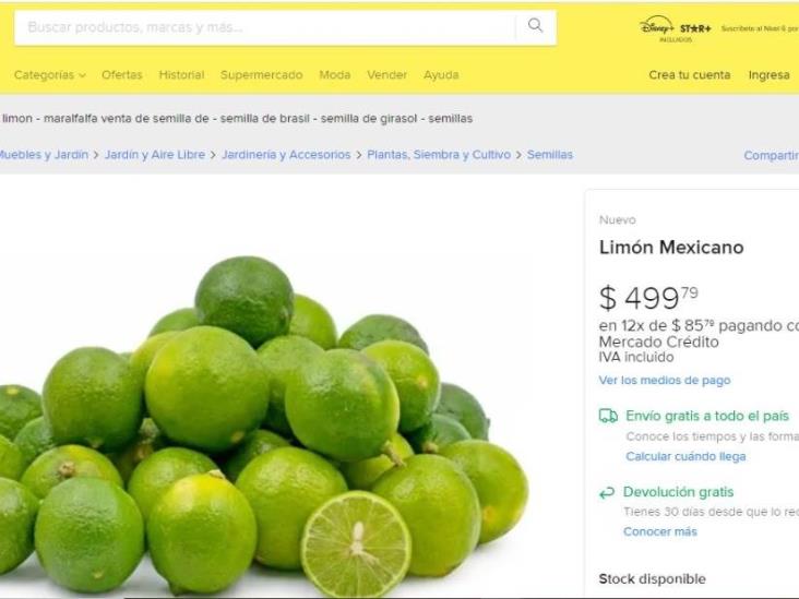 Ofertan hasta en 166 pesos el kilo de limón online