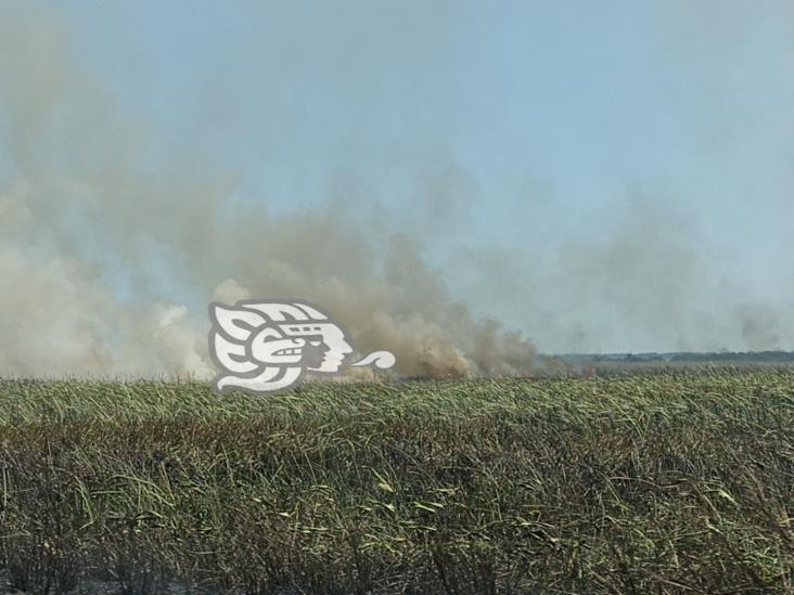 Incendio de pastizales en Las Matas rodea estación de Pemex