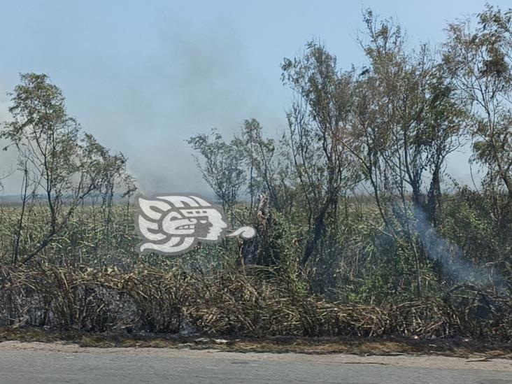 Incendio de pastizales en Las Matas rodea estación de Pemex