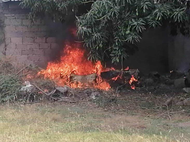 Automóvil estacionado a fuera de una casa ardió en llamas en Puente Nacional