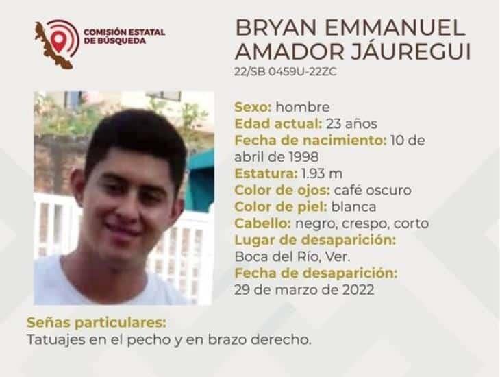 Reportan desaparición de joven en el municipio de Boca del Río